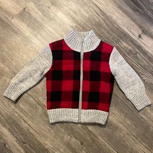 Cat and jack buffalo plaid fleece toddler boys 12 month zip up